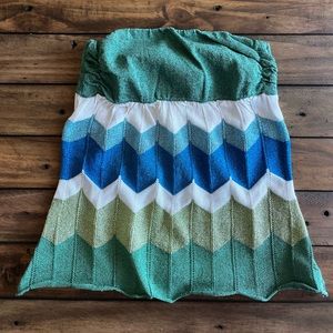 MANGO- New Bohemian Glitter Strapless Top